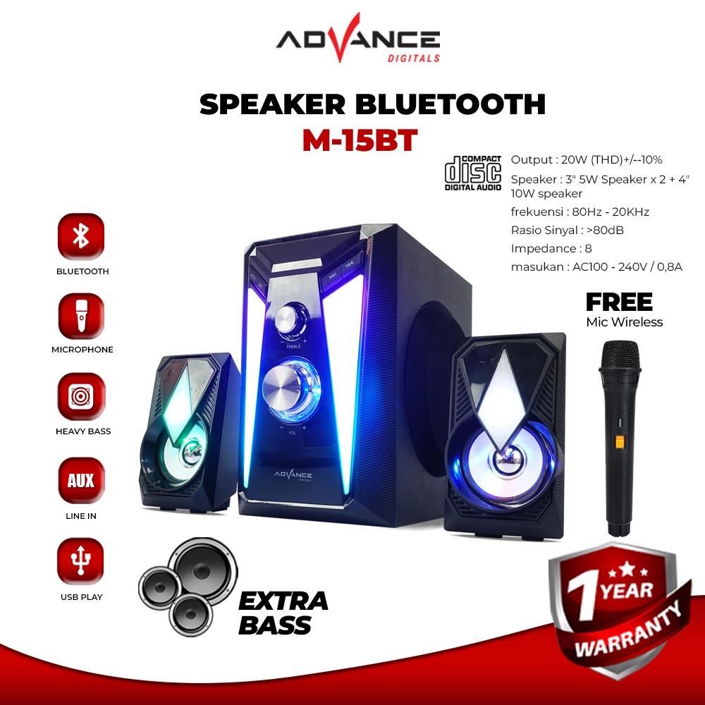 Advance Speaker Bluetooth Xtra Bass Subwoofer M15BT BONUS Mic Wireless
