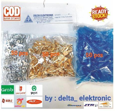 50 biji Skun PCB Lengkap Male + Female + Karet / SKUN PCB 6.3mm 6.3 mm