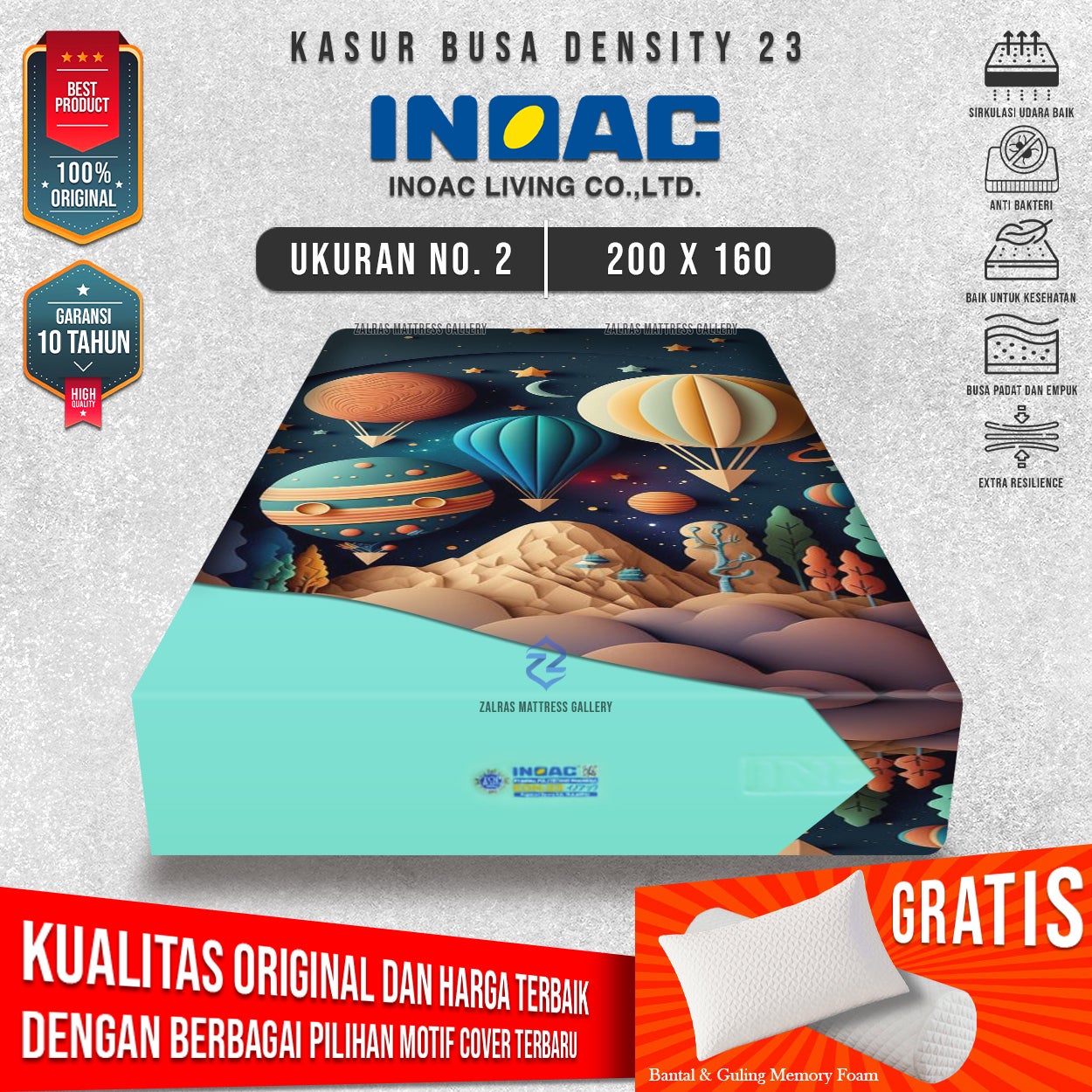 Kasur Busa Inoac EON Density 23 Garansi 10 Tahun