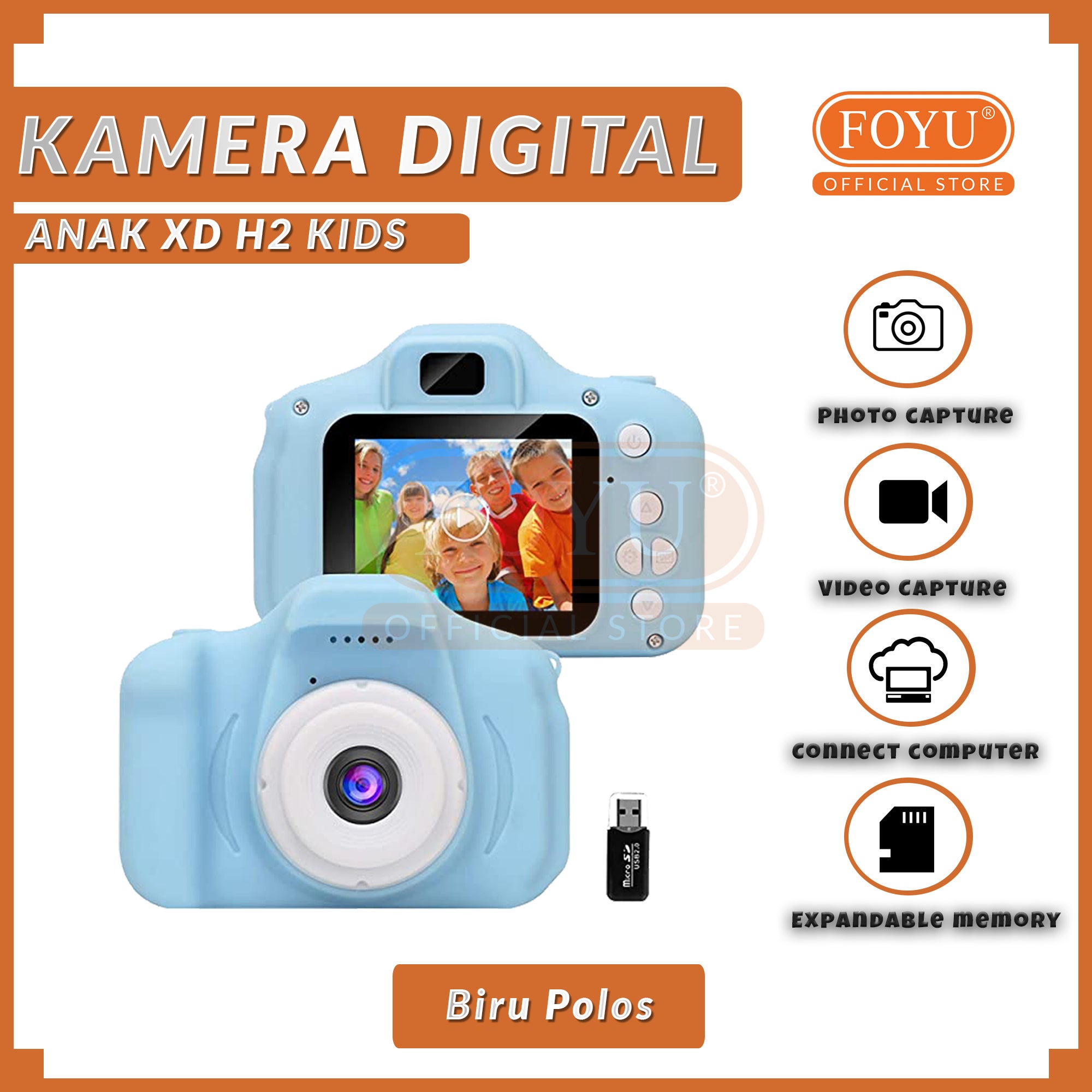 Kamera Anak 5MP 1080p Video Mini DSLR Camera Digital LED Kids Toy Mainan Edukasi