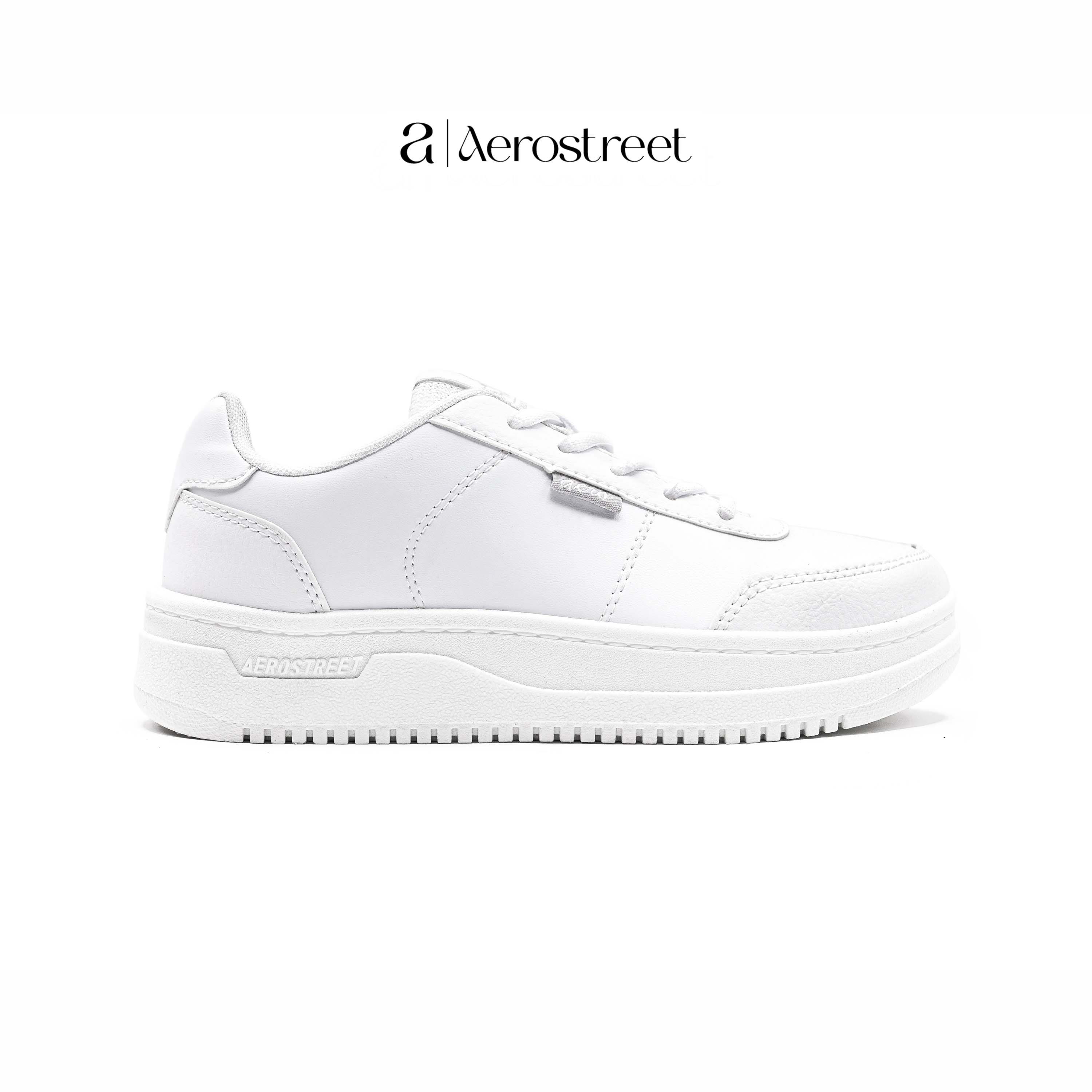 Aerostreet 37-40 Leona Putih Putih - Sepatu Sneakers Casual Sport Pria Wanita Aero Street