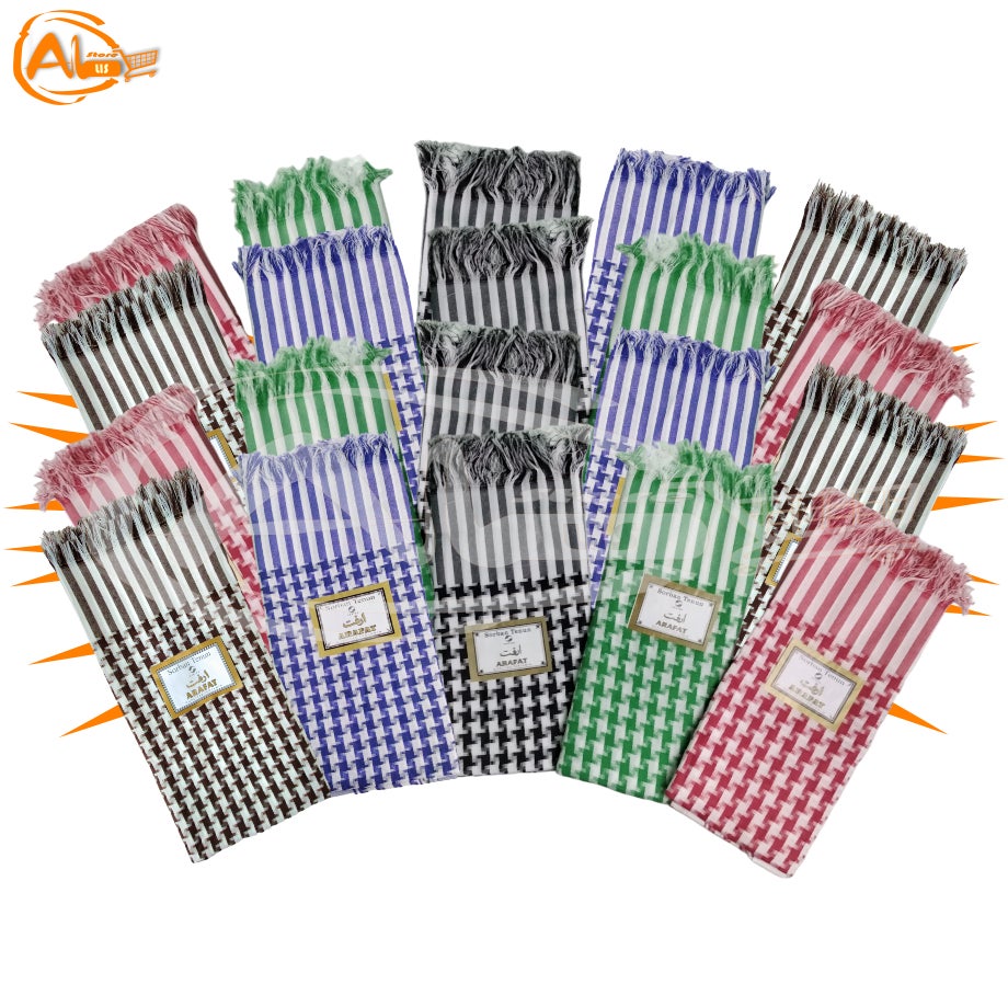 SORBAN PALESTINA PUTIH HITAM ZIG ZAG SORBAN/SYAL ARAFAT MOTIF KOTAK JAGUNG SORBAN ARAB BAHAN BERKUALITAS