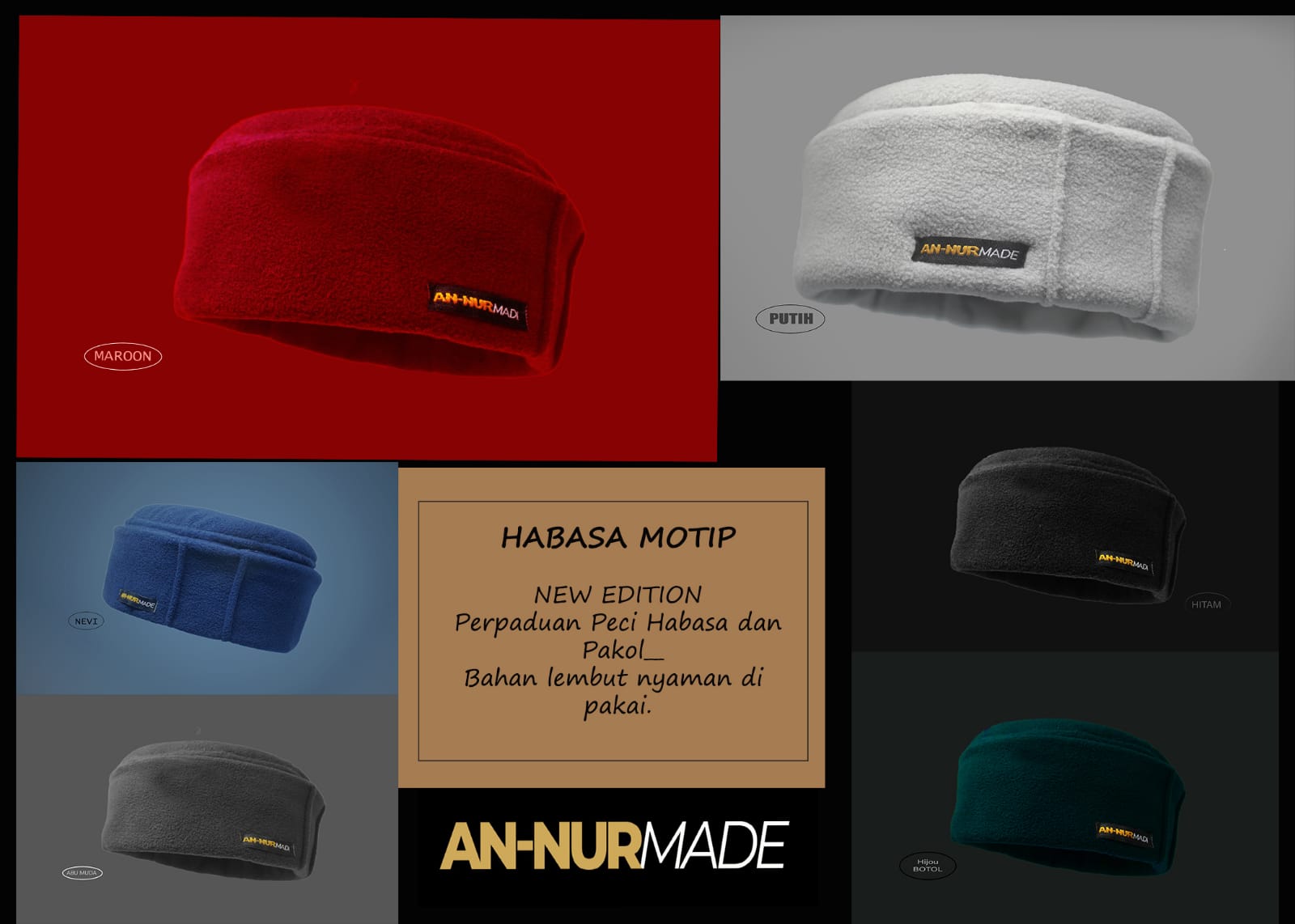 PECI KOPIAH SONGKOK ROSAL MESIR ANNUR MADE PECI SHOLAT PECI FORMAL / HABASA / PAKOL /HABASYA MOTIF