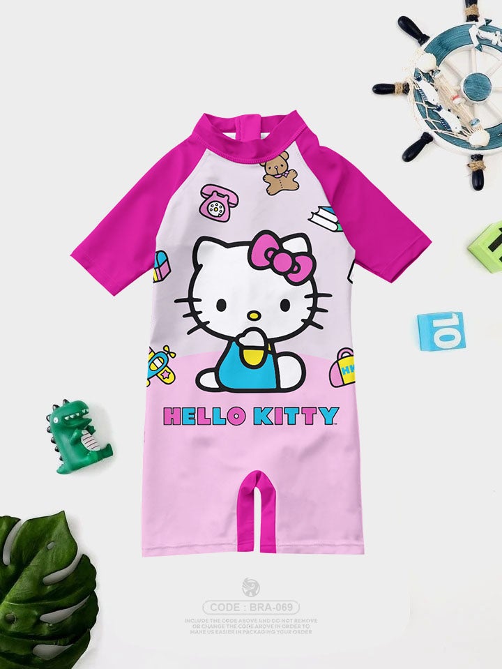 Baju renang anak perempuan premium motif hello kitty dan unicorn untuk anak usia 1 sampai 8 tahun