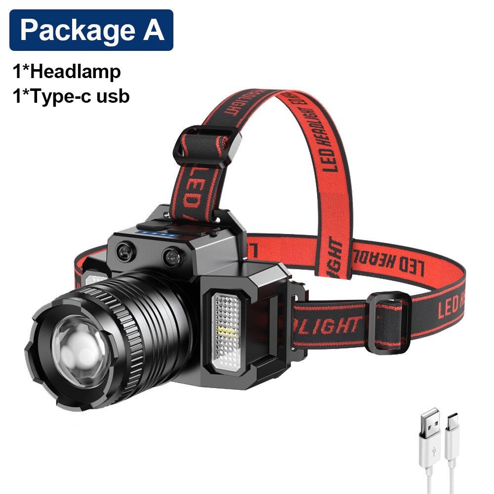 Headlamp Senter Kepala LED Induksi Sensor Gerak Glare T8 Zoom Rotating/Lampu Kepala LED Super Terang 5000 Lumen dengan Sensor Tangan USB Charging Senter Sorot dengan 6 Mode Cahaya Lampu Kepala Untuk Memancing