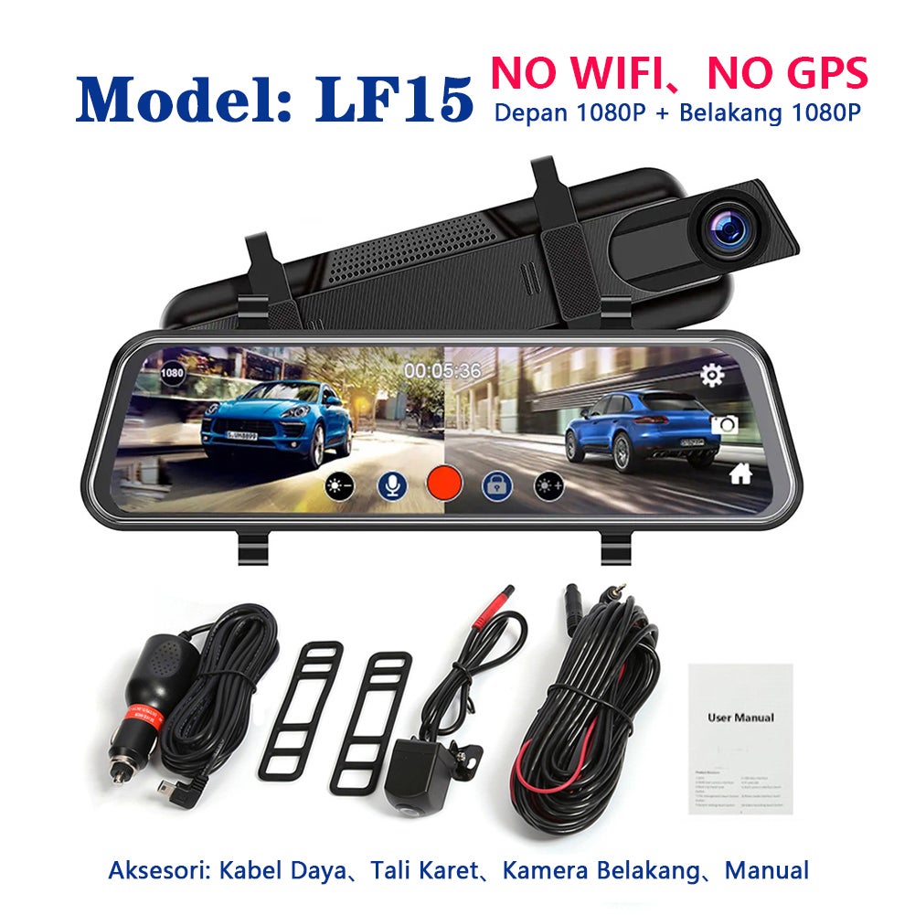 Acroder Dashcam Mobil WIFI GPS 10 inch 4K Layar Sentuh IPS Perekaman Loop 24 jam