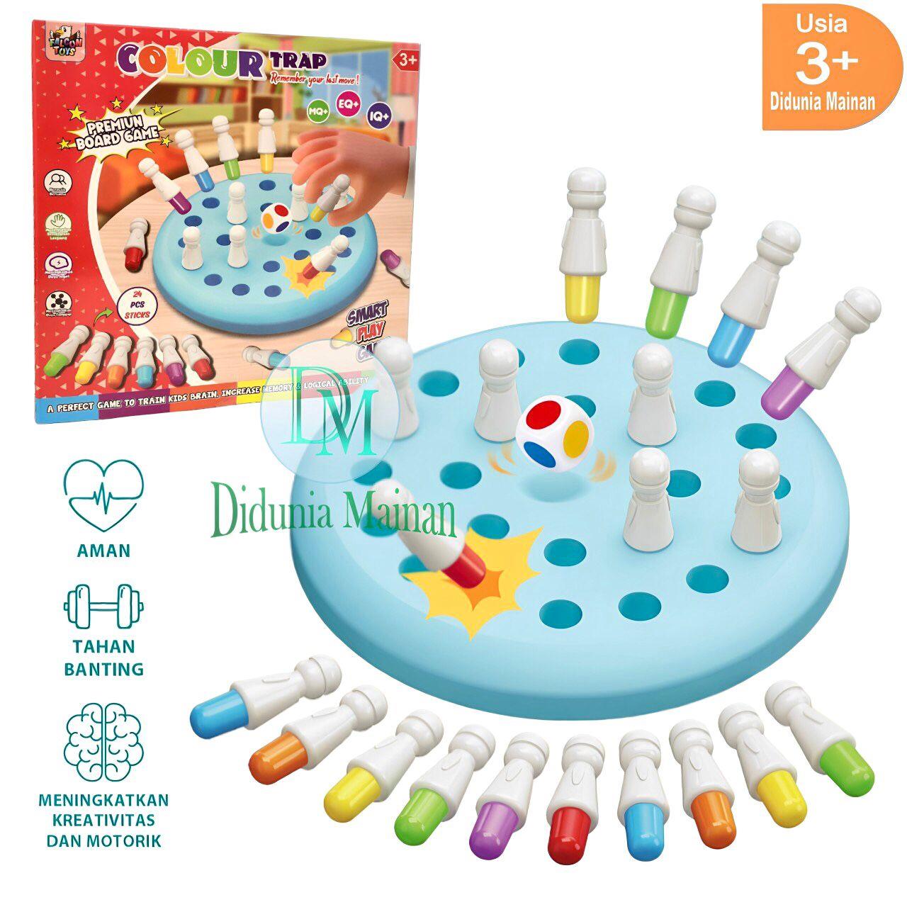 Mainan Edukasi Anak Memory Chess Color Stick Board Game Catur Warna Permainan Melatih Fokus