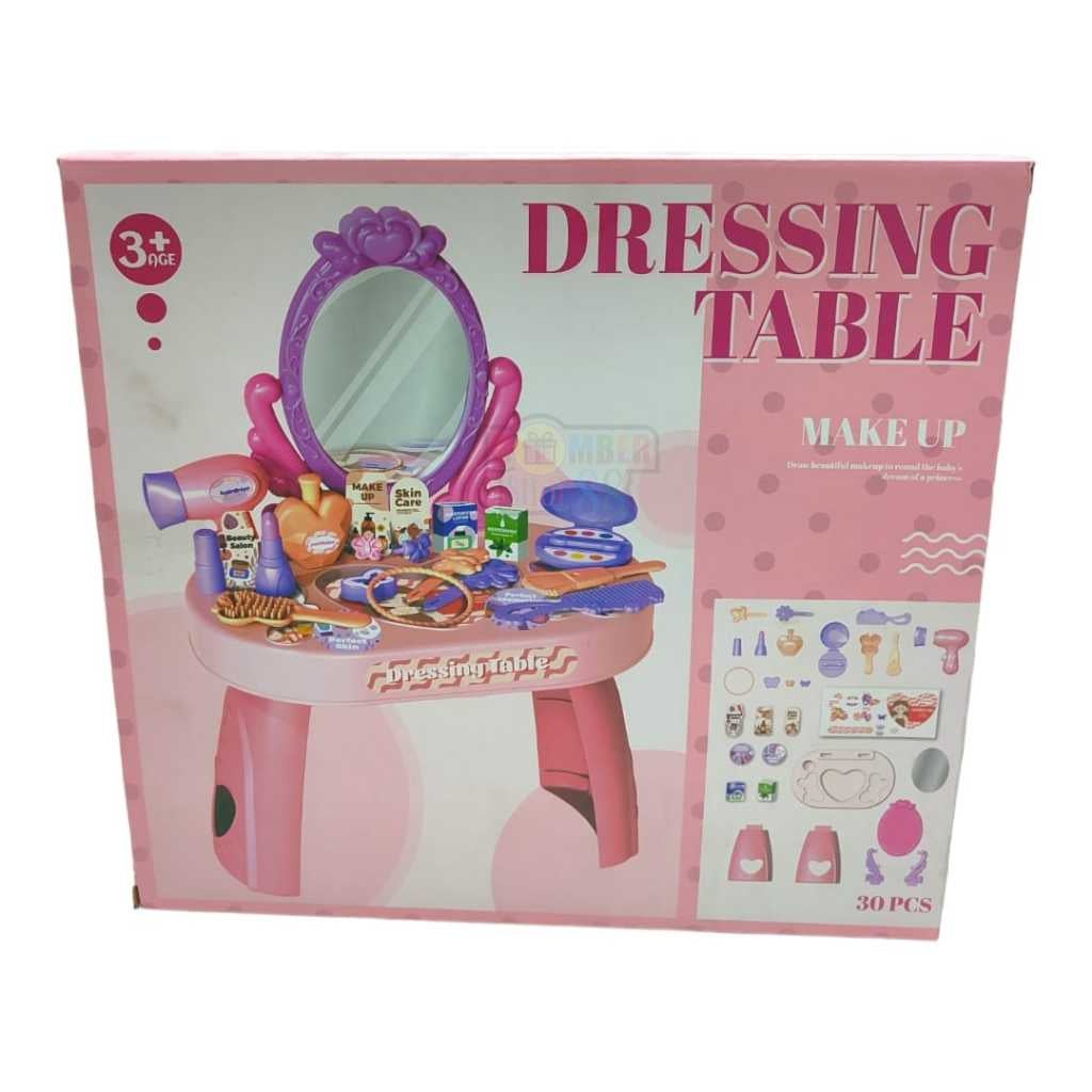 Mainan Anak Dressing Makeup Table Meja Rias Make Up Kecantikan Cantik Beautiful Princess Set Komplit