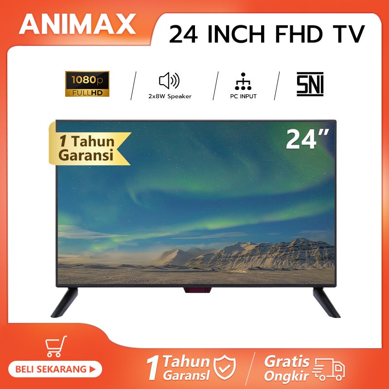 ANIMAX TV Digital Analog TV LED 21/22/24/25/27/30 inch FHD Ready Televisi Murah[Garansi 1 Tahun]