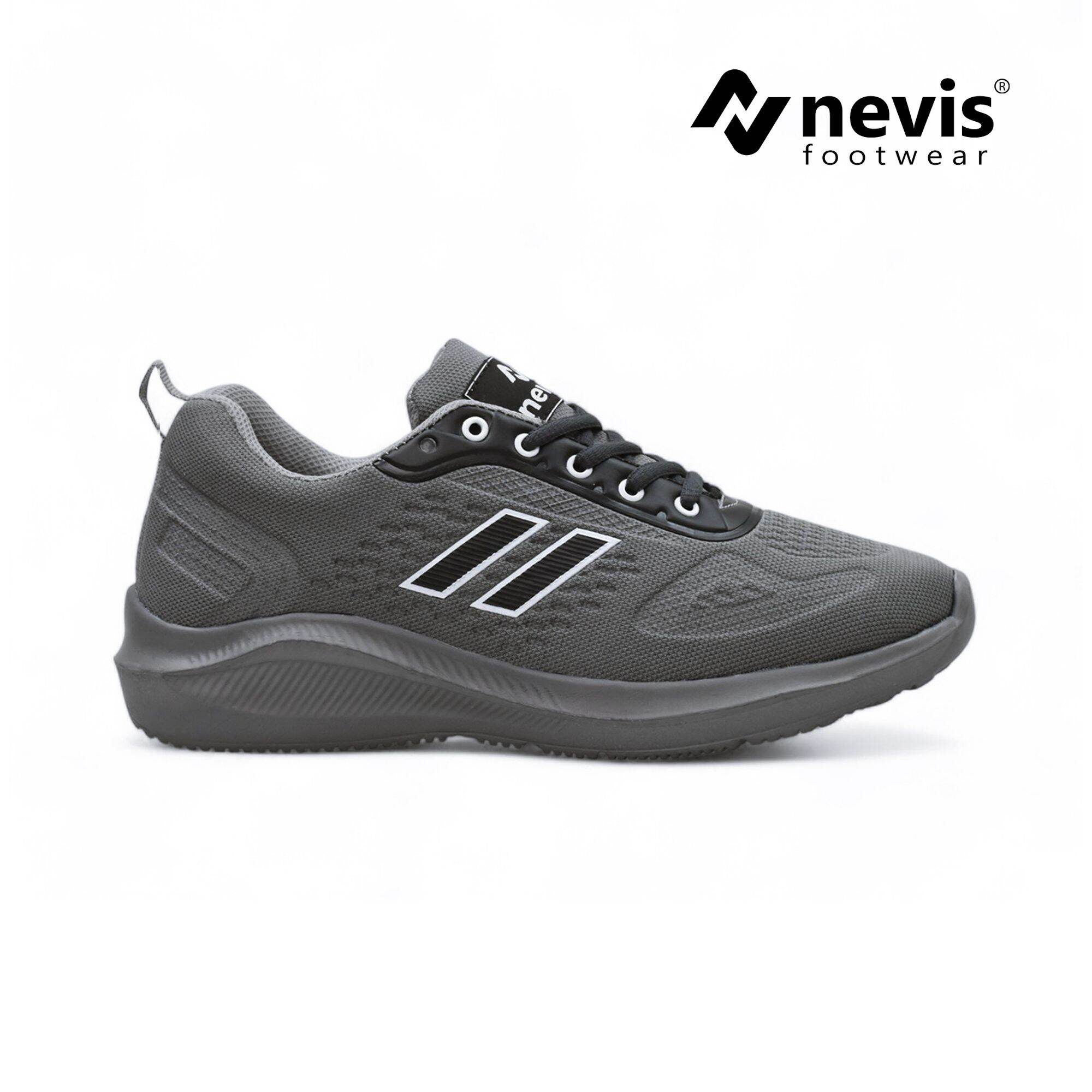 Sepatu Pria Jumbo Big Size 39-49 Nevis Hugo Full Black Hitam Polos Sport Running Sekolah Kerja Cowok