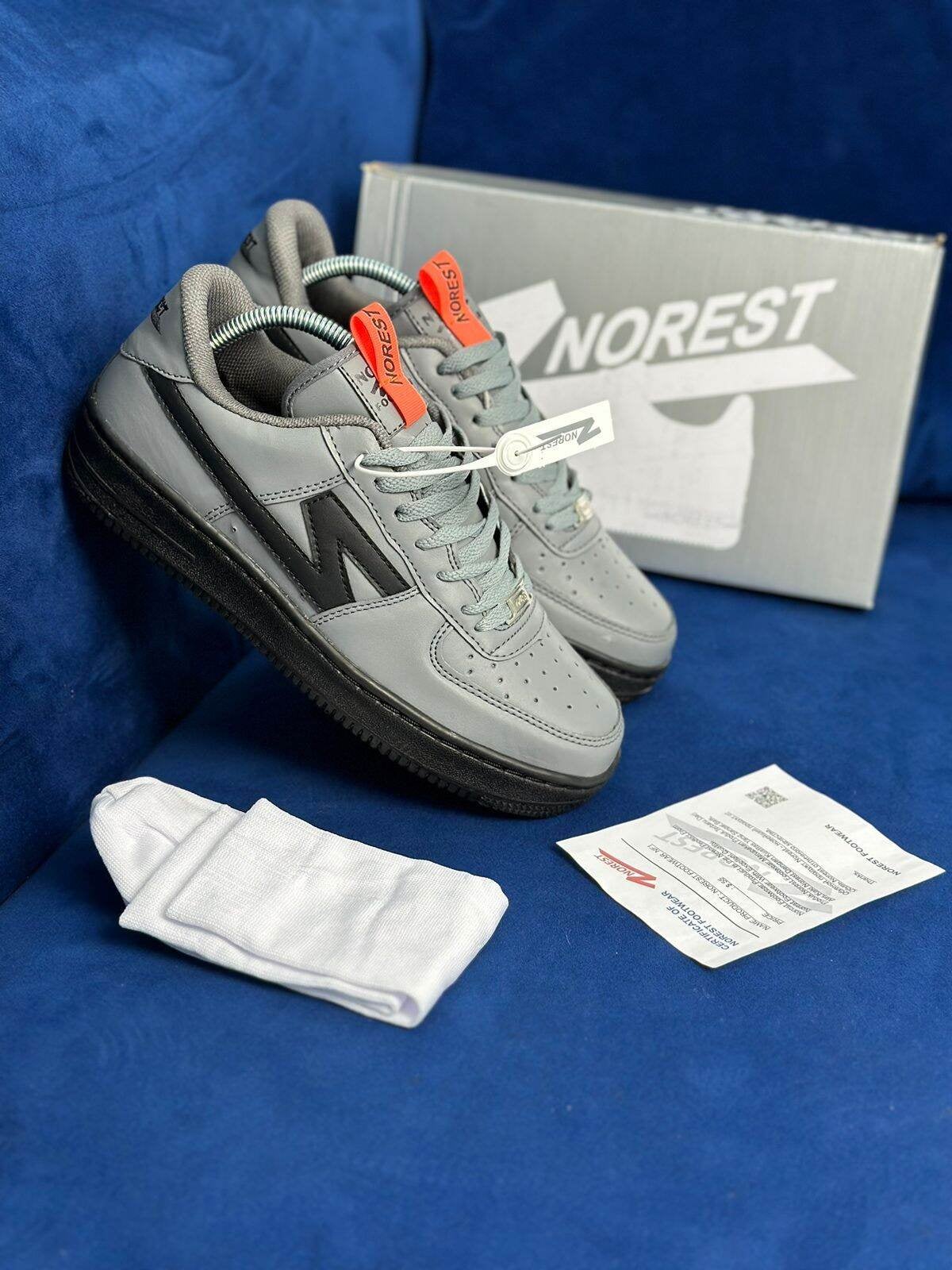 ( GRATIS KAOS KAKI ) Sepatu Sneakers Cowok Norest Low Grey Black Original Sekolah Wanita Pria Dewasa Keren Kets Cewek Casual Kerja Kekinian