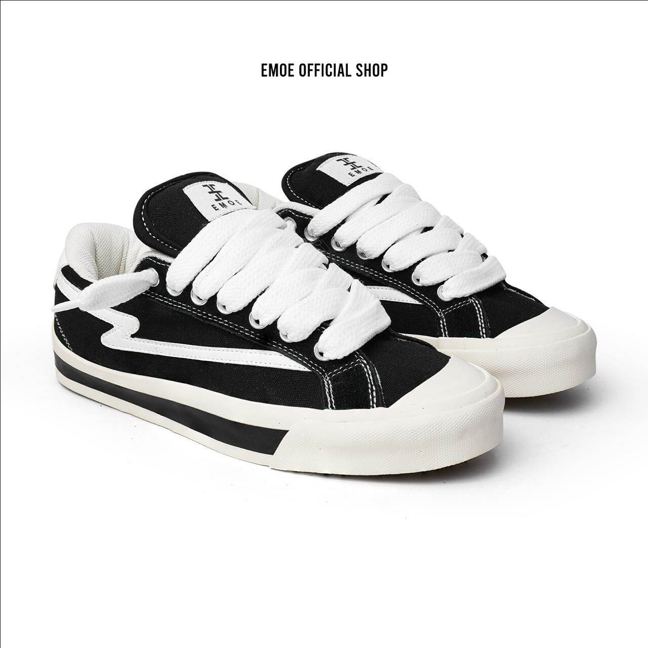 EMOE - BUBBLE-BW Sneakers pria wanita sepatu casual hitam putih elegan shoes karet