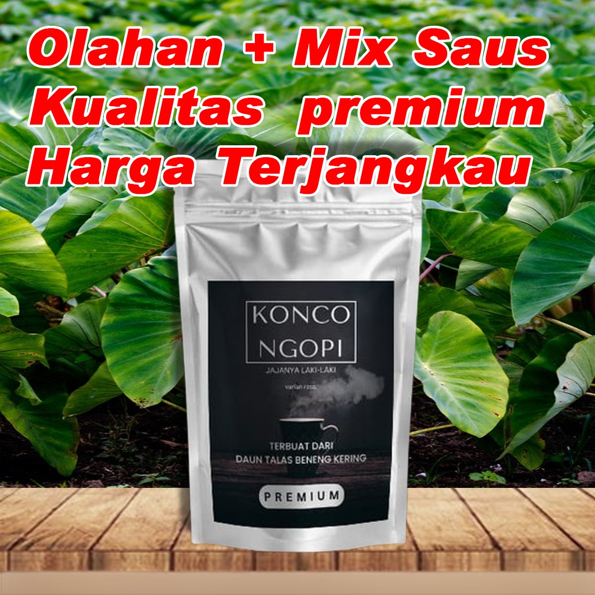 Daun Talas Beneng Olahan Konco Ngopi Spesial Premium 100 gram daun talas varian rasa