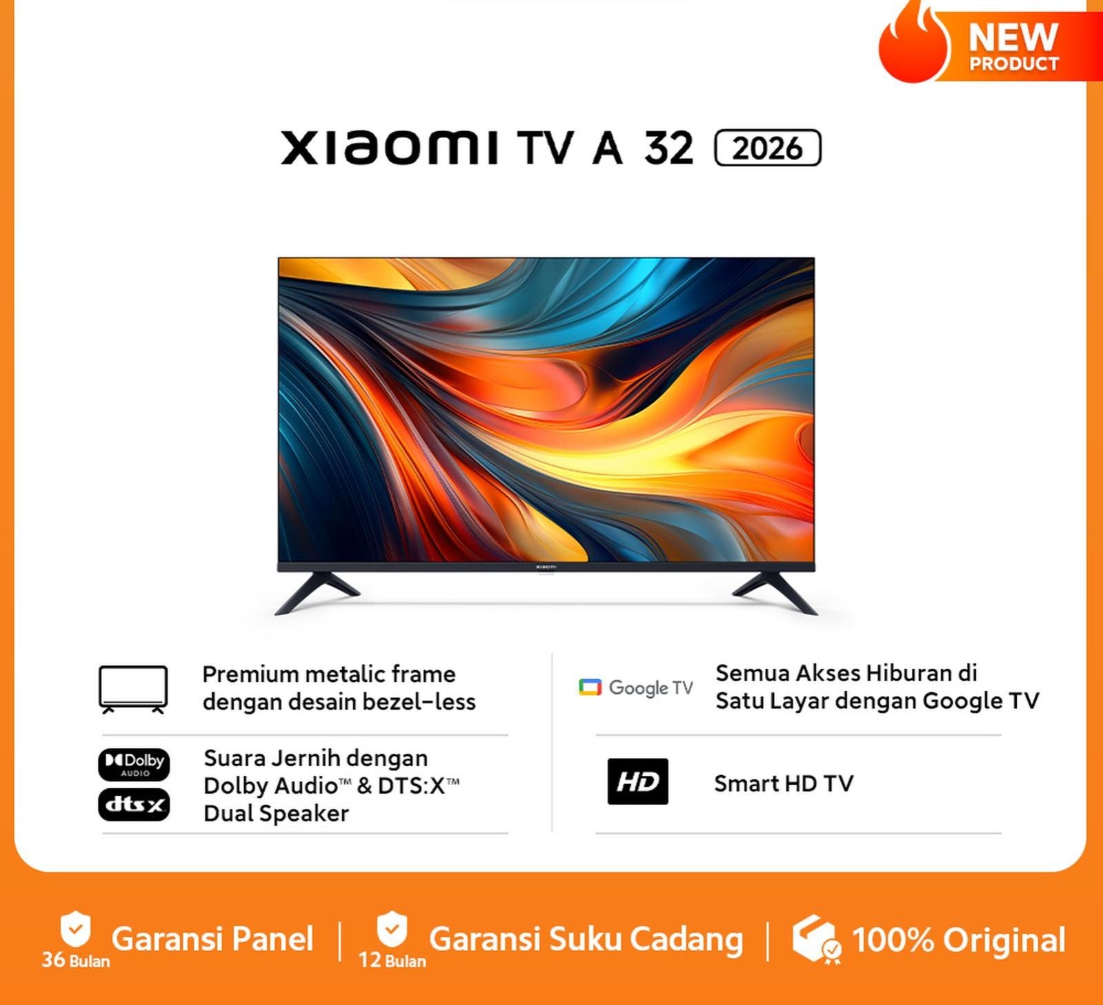 Xiaomi TV A2 32" Smart HD Android TV™ Netflix Disney+ Youtube