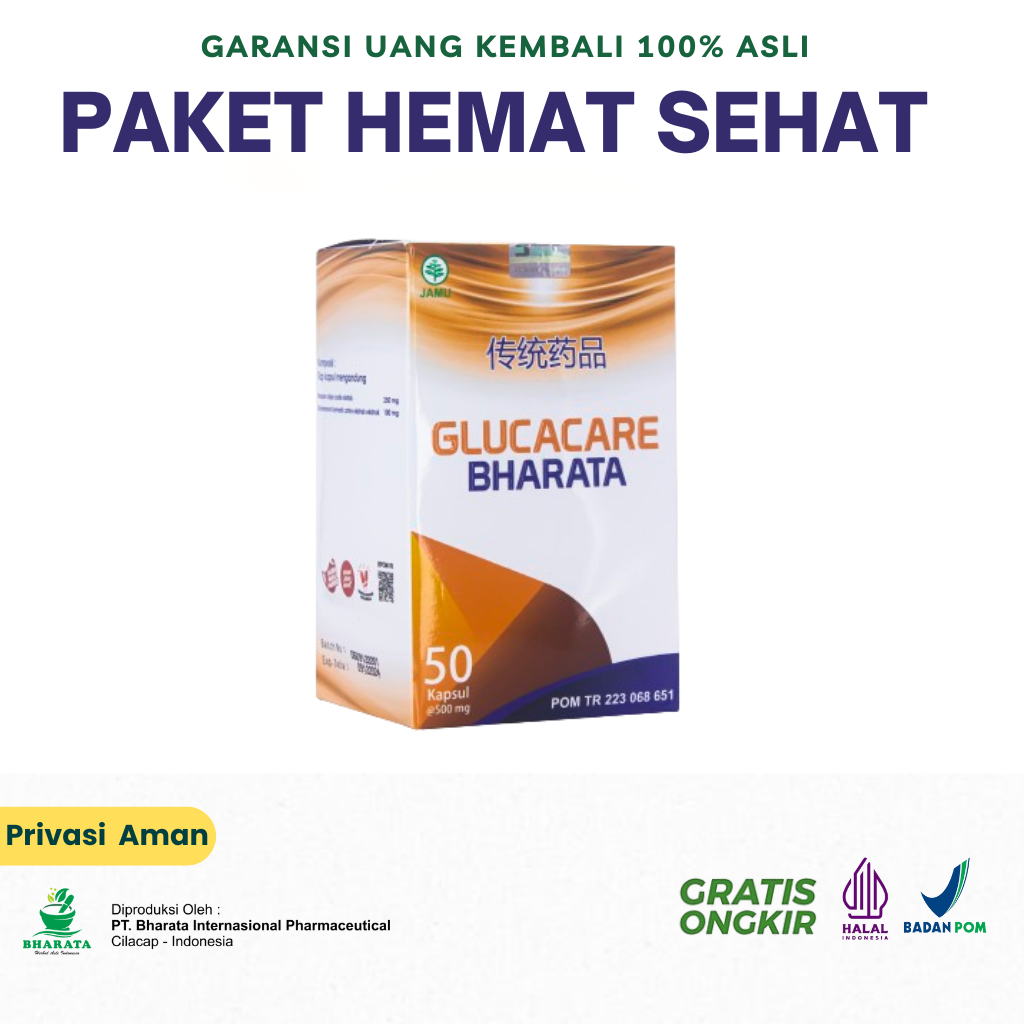 Obat Ampuh Untuk Diabetes - Gula Darah - Kencing Manis - Herbal Luka Diabetes | GLUCACARE BHARATA Asli Garansi 100%
