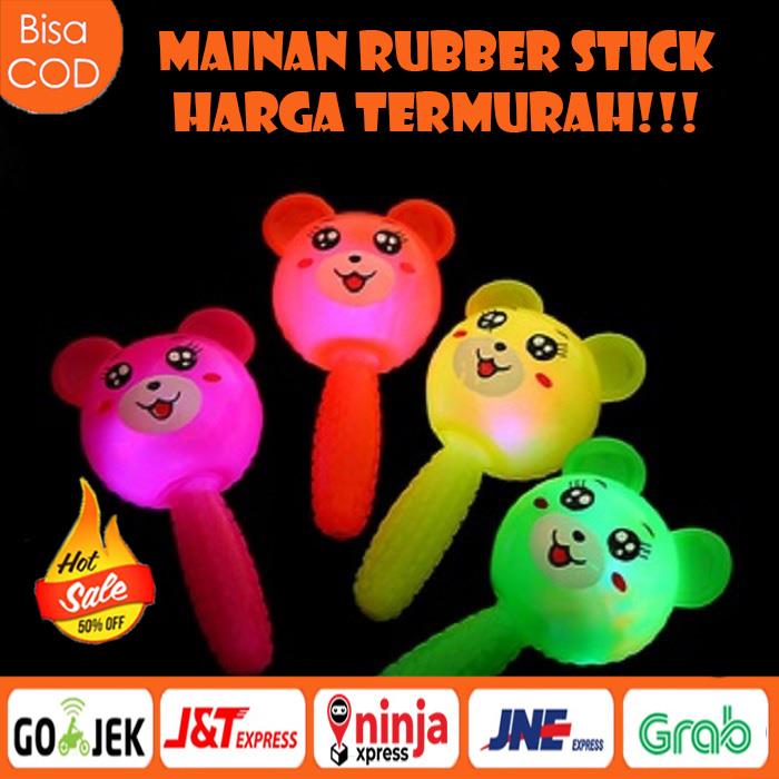 HC SNI Rubber Stick Toys Boneka Lampu dan Suara Mainan Pencet RATTLE STICK