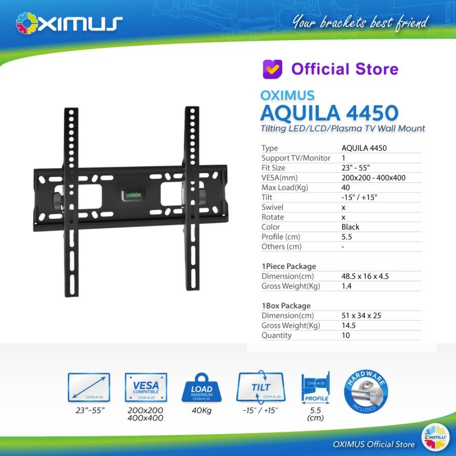 BRACKET TV LED LCD MONITOR 23"-55" OXIMUS AQUILA 4450 WALL MOUNT TILT