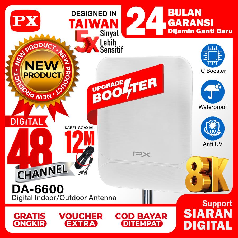 Antena TV Digital Indoor Outdoor Antenna Booster DVBT2 4K PX DA-6600