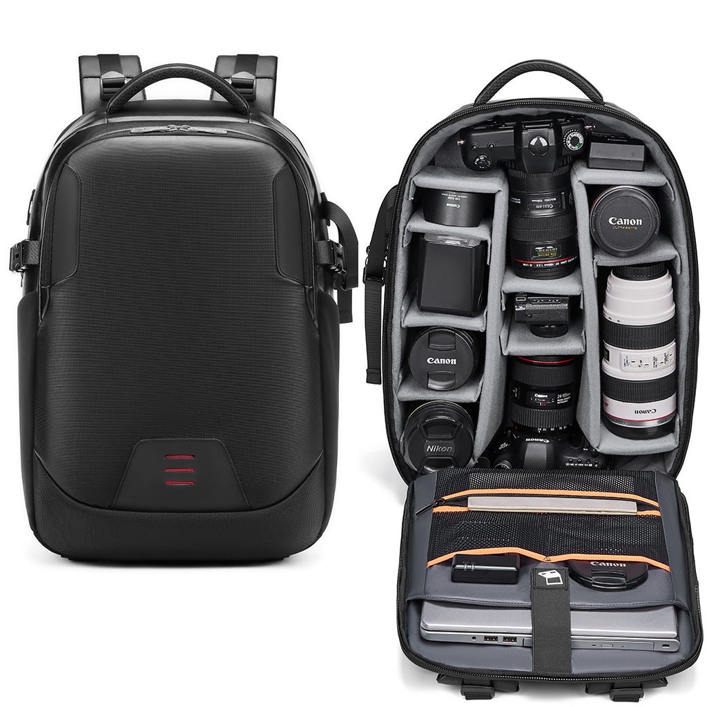SEA CHOICE Tas Ransel Kamera Besar Tas Kamera Profesional dengan Penutup Hujan Tahan Air untuk Aksesori Kamera SLR/DSLR Mirrorless Tas Kamera Fotografi untuk Sony Canon Nikon Tripod Laptop 16"