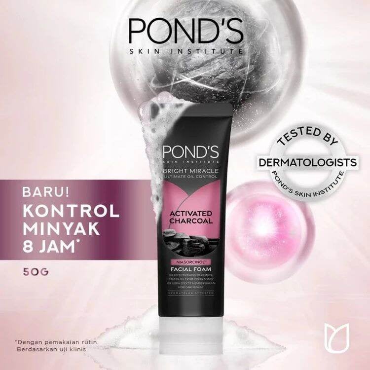 Ponds Bright Miracle Ultimate Clarity Niasorcinol Activated Charcoal Facial Foam 50gr
