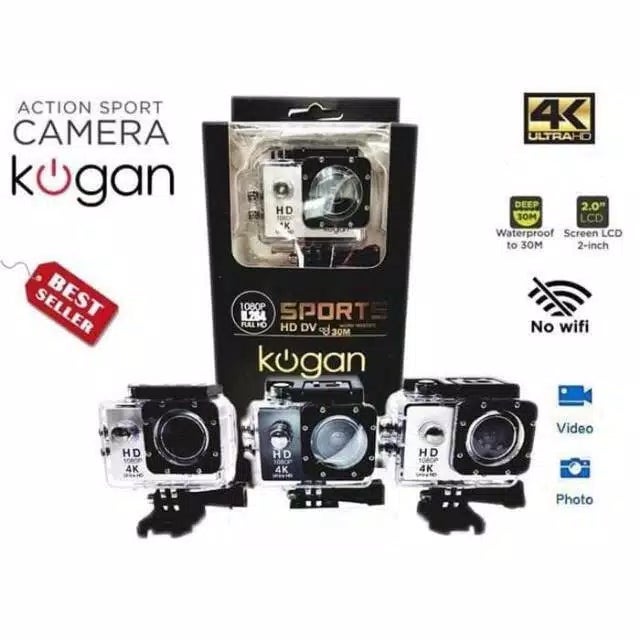 Sport Action Camera 4k ultra HD NON wifi kogan / Kamera sport action / Kamera Travelling / Kamera Kogan Non Wifi Vlog Youtube Gamer Gaming Lengkap