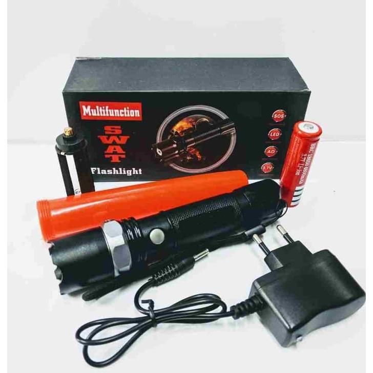 senter police swat cone lalin /senter led super terang / senter swat / lampu senter - zansenShop