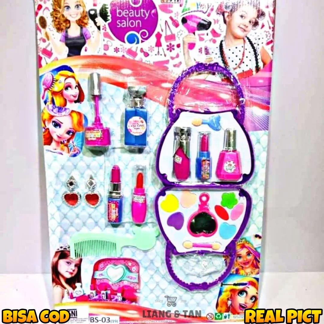 ( BISA COD ) PROMO Mainan Anak Perempuan Make Up Tas DUMMY Kosmetik Lipstick Eye Shadow Makeup Set SNI