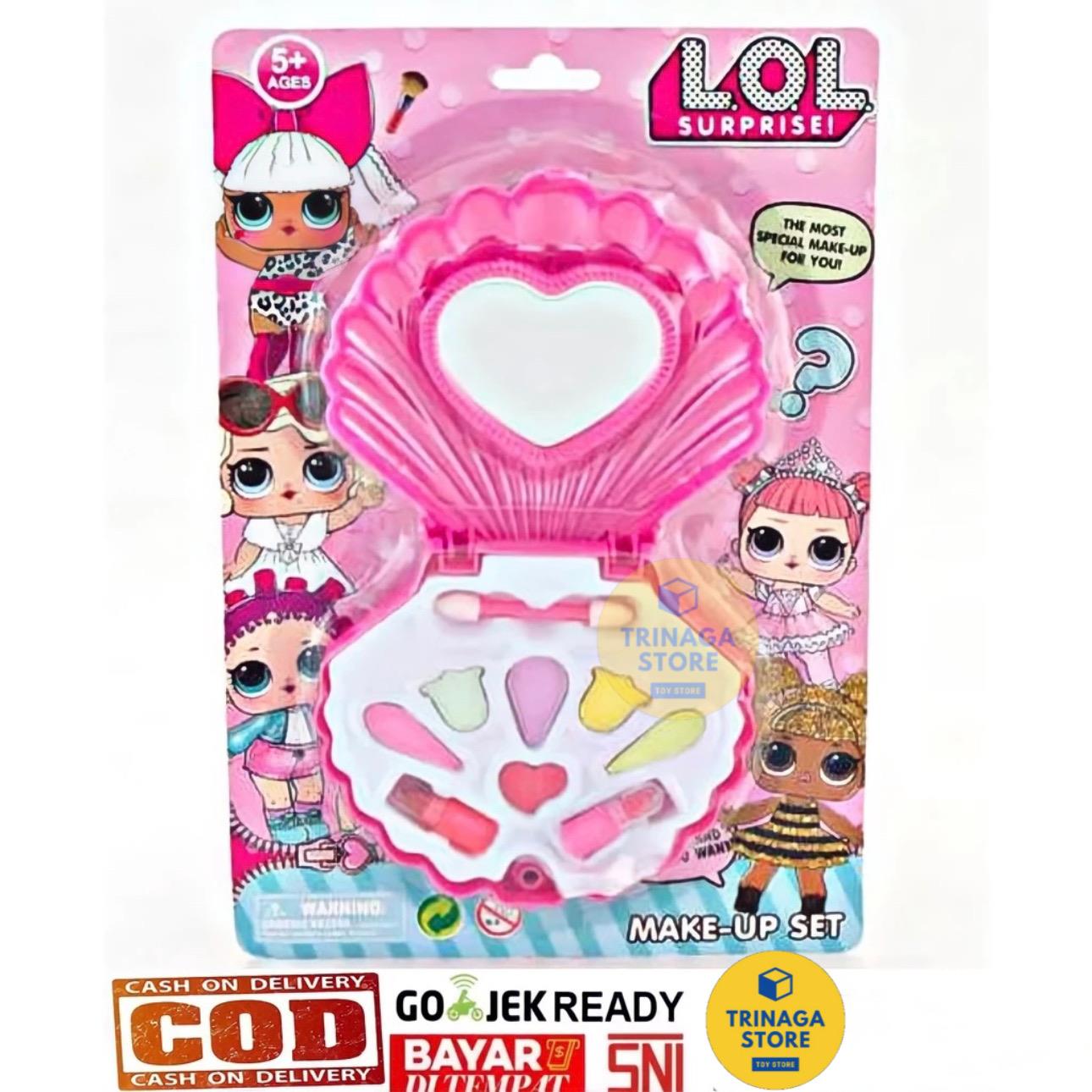 ( BISA COD ) PROMO Mainan Anak Perempuan Make Up Kosmetik Shell Kerang Lipstick Eye Shadow Makeup Set