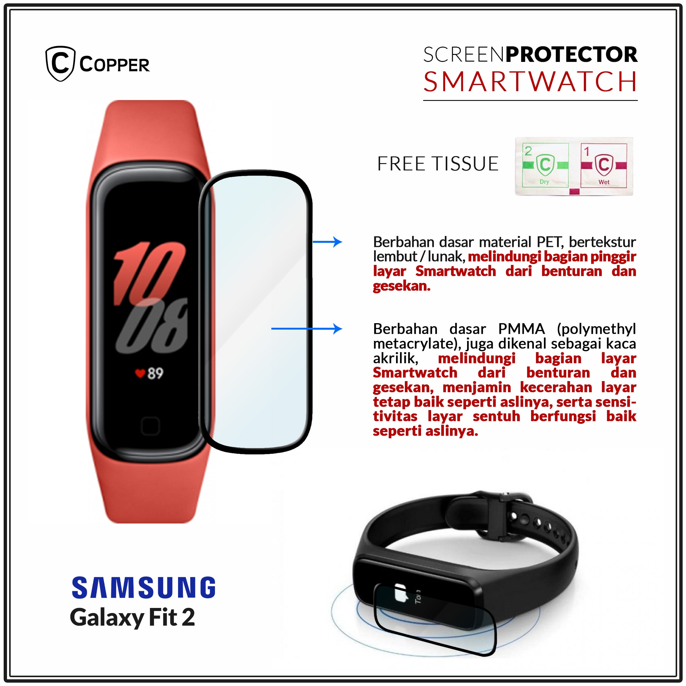 Samsung Galaxy Fit 2 - COPPER Polymer Nano PMMA
