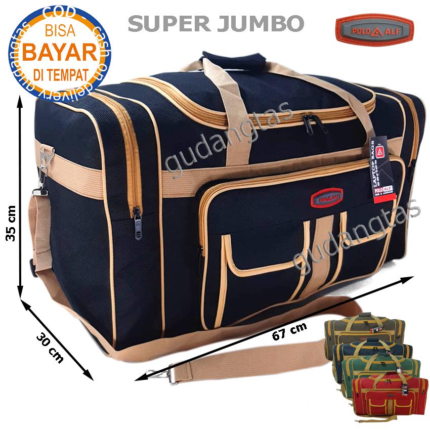 Tas Pakaian Besar Super Jumbo Travel Bag Polo ALF Bepergian 0202 jinjing Mudik Baju GuDangtas