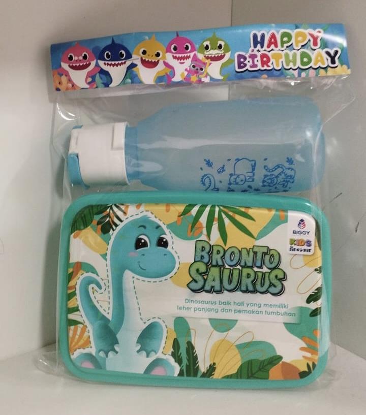 PAKET SOUVENIR ULANG TAHUN BINGKISAN ANAK KOTAK MAKAN SAFARI DAN BOTOL MINUM TAKUMA 350 ML DAIMURA STORE