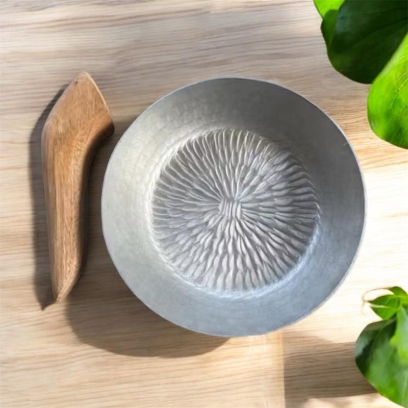 Cobek Alumunium ukuran 17-20-25Cm + Ulekan Kayu Asli Garut Murah dan Anti Karat.