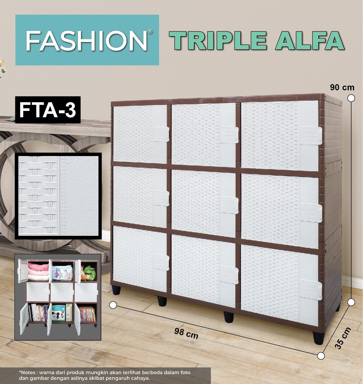 LEMARI CLUB JUSTIN TWIN MINI & FASHION TRIPLE ALFA 2345 SUSUN