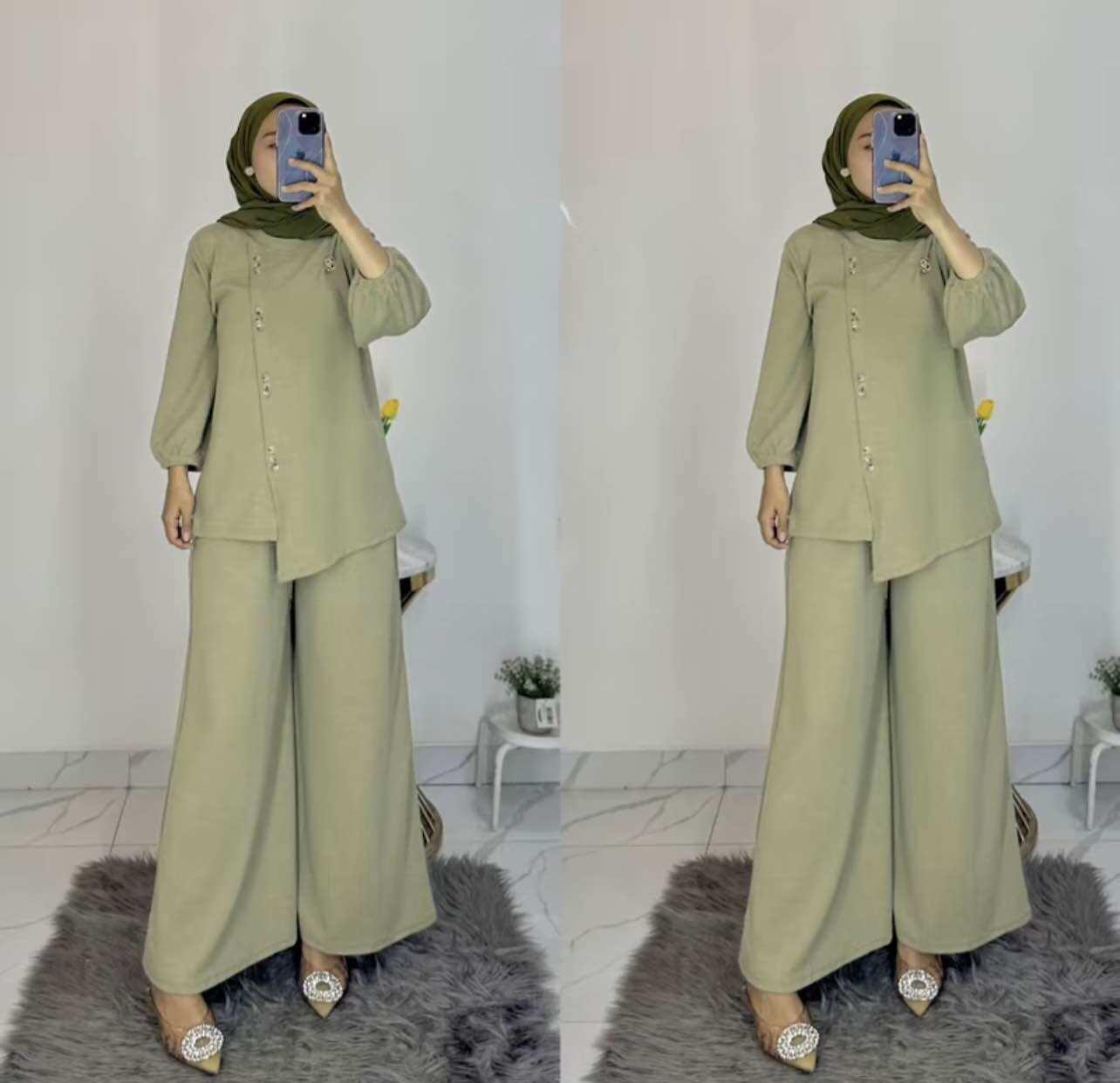 Setelan Wanita Lapina Set Celana Cutbray Cringkel Air Flow Jumbo Set | Setelan Wanita Celana Cutbray Cringkel Air Flow | Cringkle Air Flow Premium | JUMBO | SETELAN PIYAMA | PREMIUM QUALITY | COD