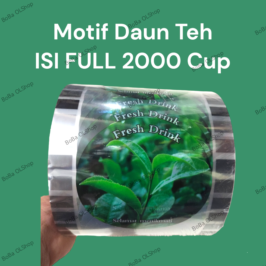 Plastik Seal Cup Motif Daun Teh Full isi 2000Cup