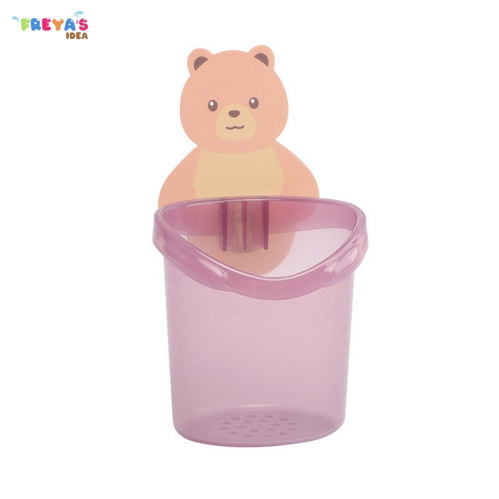 FR-C452 Rak Tempel Tempat Sikat Gigi Bear Rak Serbaguna Kamar Mandi Model Tempel Motif Beruang