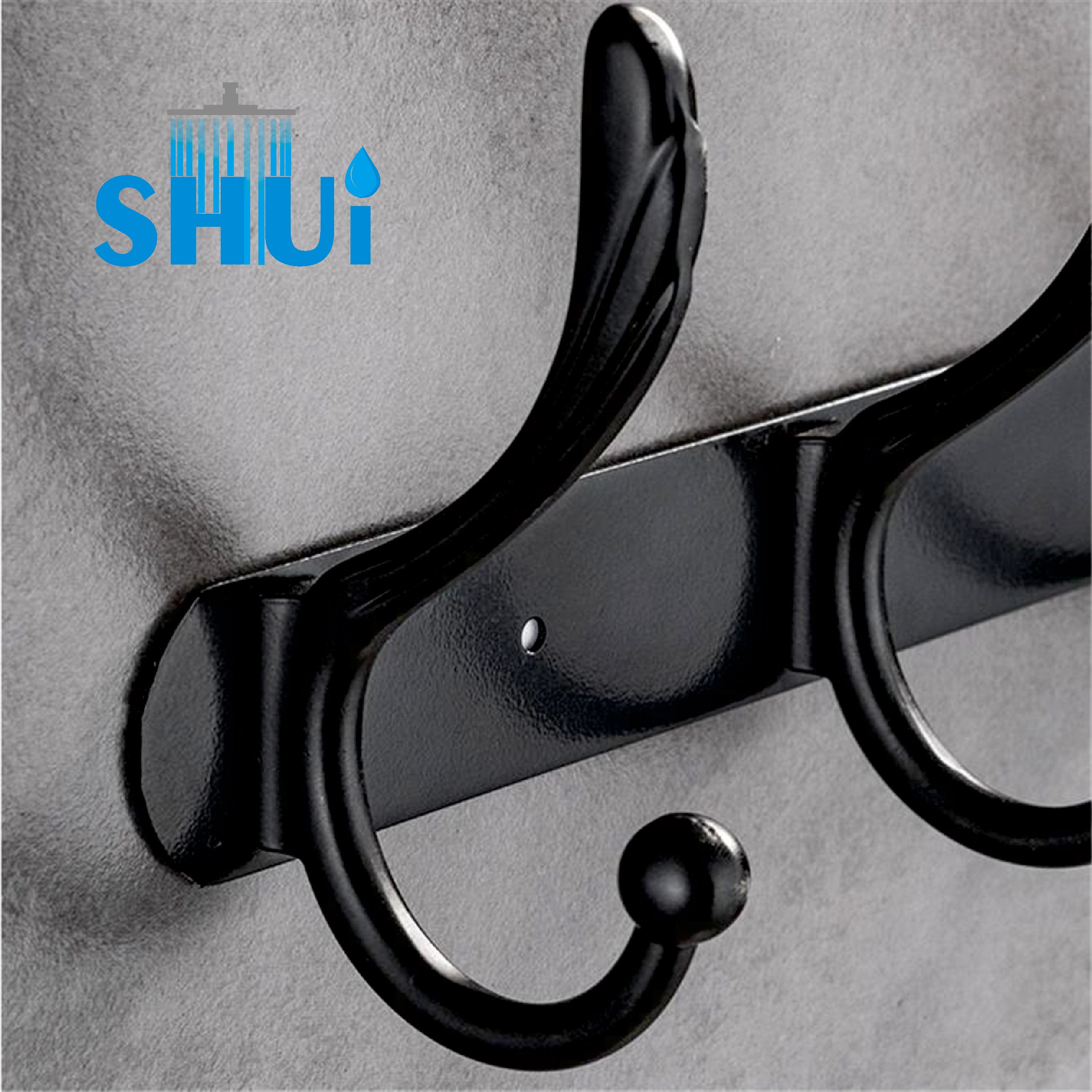 Kapstok Baju Minimalis 5 kait jumbo Stainless HITAM - Gantungan Baju HITAM BLACK hanger baju 5 kait