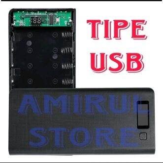 Case Power Bank DIY | Dual Port USB TIPE C 2.1A Layar LCD Menampilkan Informasi Kapasitas Baterai 8x18650
