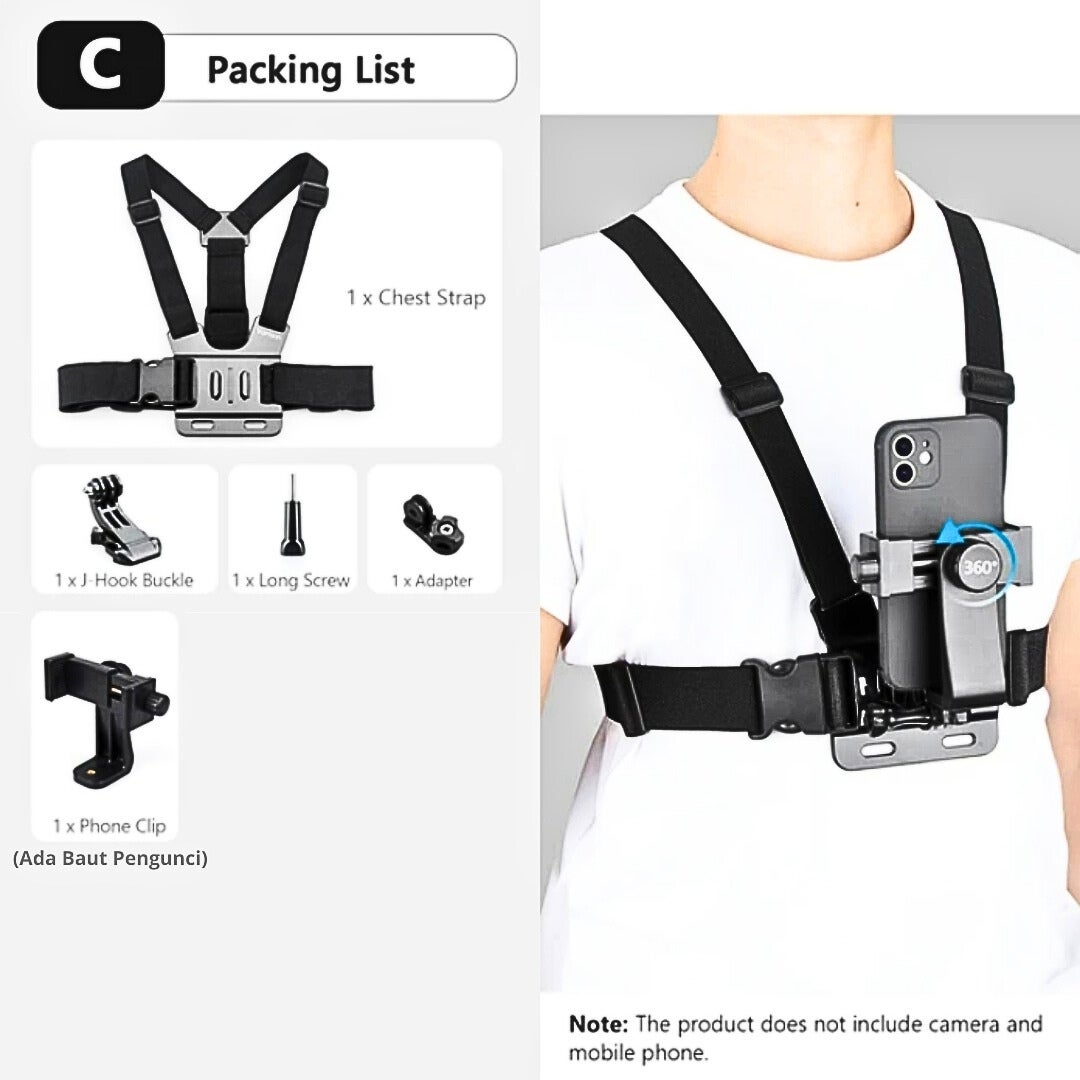 Body Chest Strap / Strap Dada Mount Holder Smartphone / Action Camera