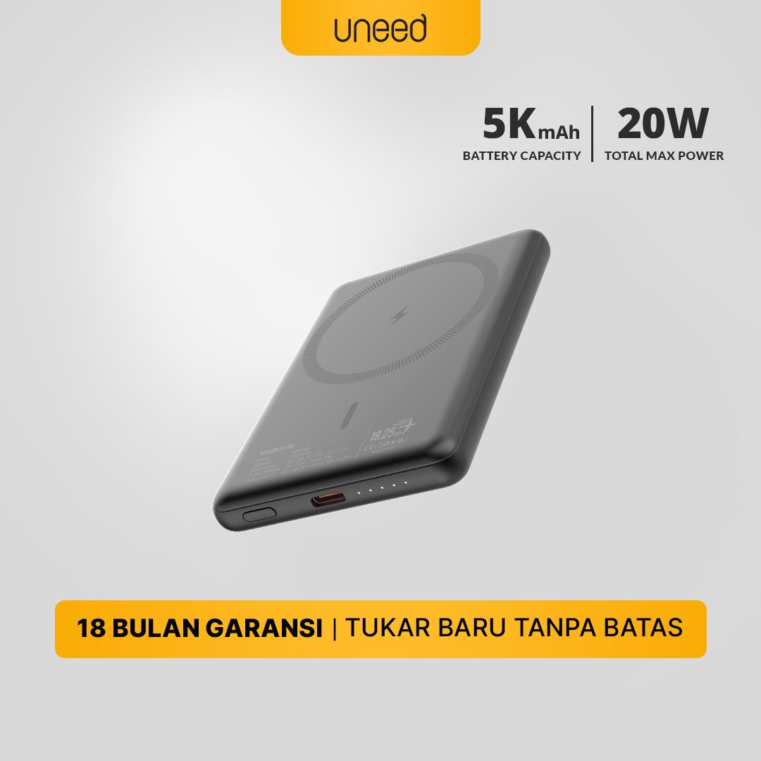 UNEED MagBox B8 Ultra Thin Powerbank Wireless Magsafe QC PD 5.000mAh 20W - UPB560