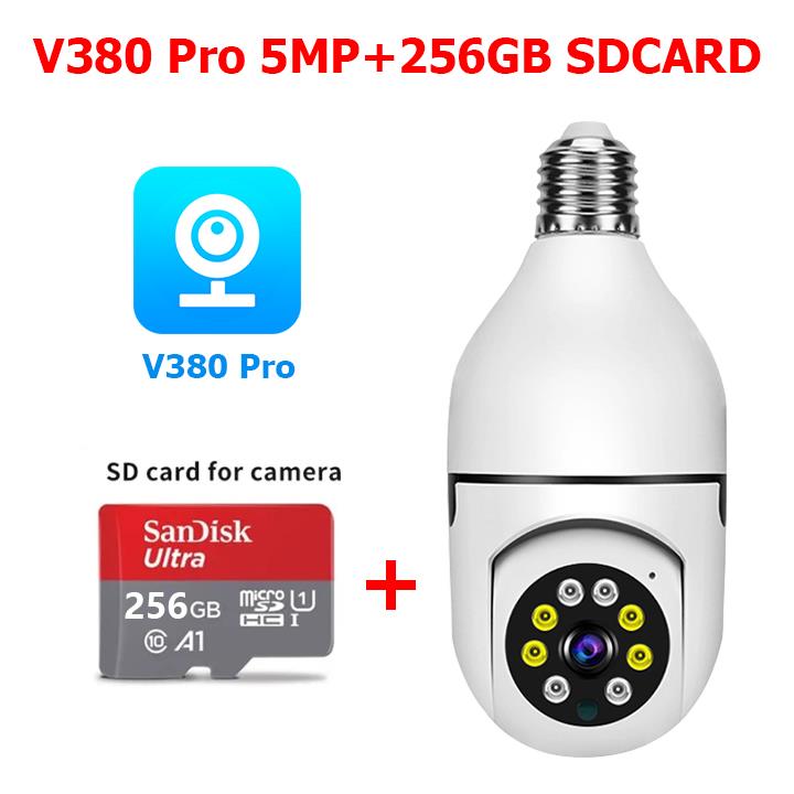 cctv v380 pro terbaru kamera menghubungkan ponsel wifi cctv Nirkabel Dalam Ruangan Pelacakan Otomatis 360 ° rotasi bohlam cctv kamera cctv sambung hp jarak jauh