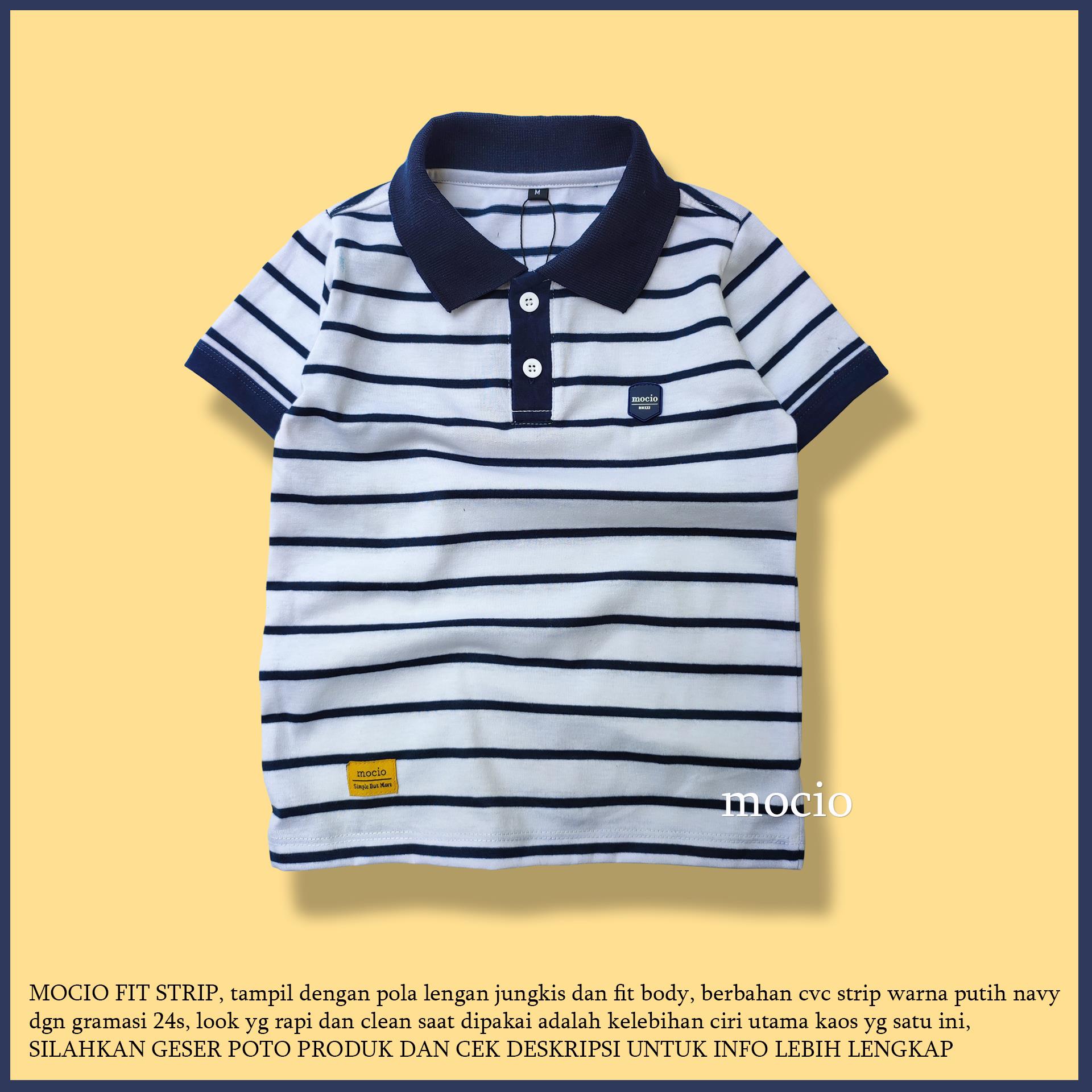 MOCIO JUNKIE - kaos polo anak - kaos wangki anak - kaos kerah anak - kaos polo salur - 1- 12th