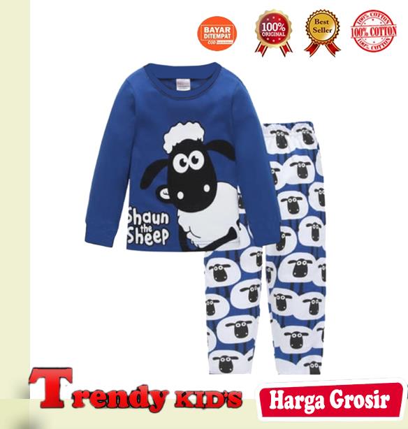Trendy kids Setelan lengan panjang piyama baju tidur anak laki-laki dan perempuan umur 1-10 tahun.