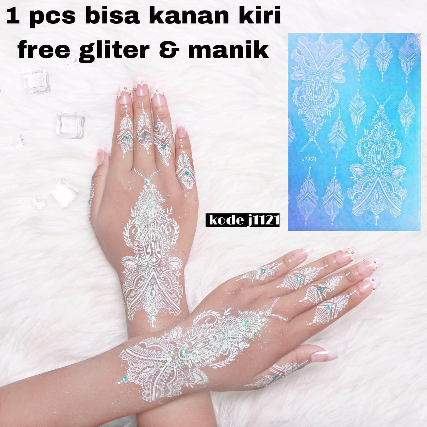 READY HENNA INSTAN PUTIH FREE GLITER DAN MANIK MANIK+ LEM + TISU REMOVER