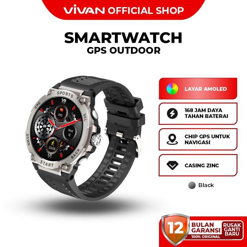 [NEW] VIVAN Smart Watch VWX1 Titanium GPS Amoled 100+ Sports Mode Battery Up to 7D Garansi 12 Bulan