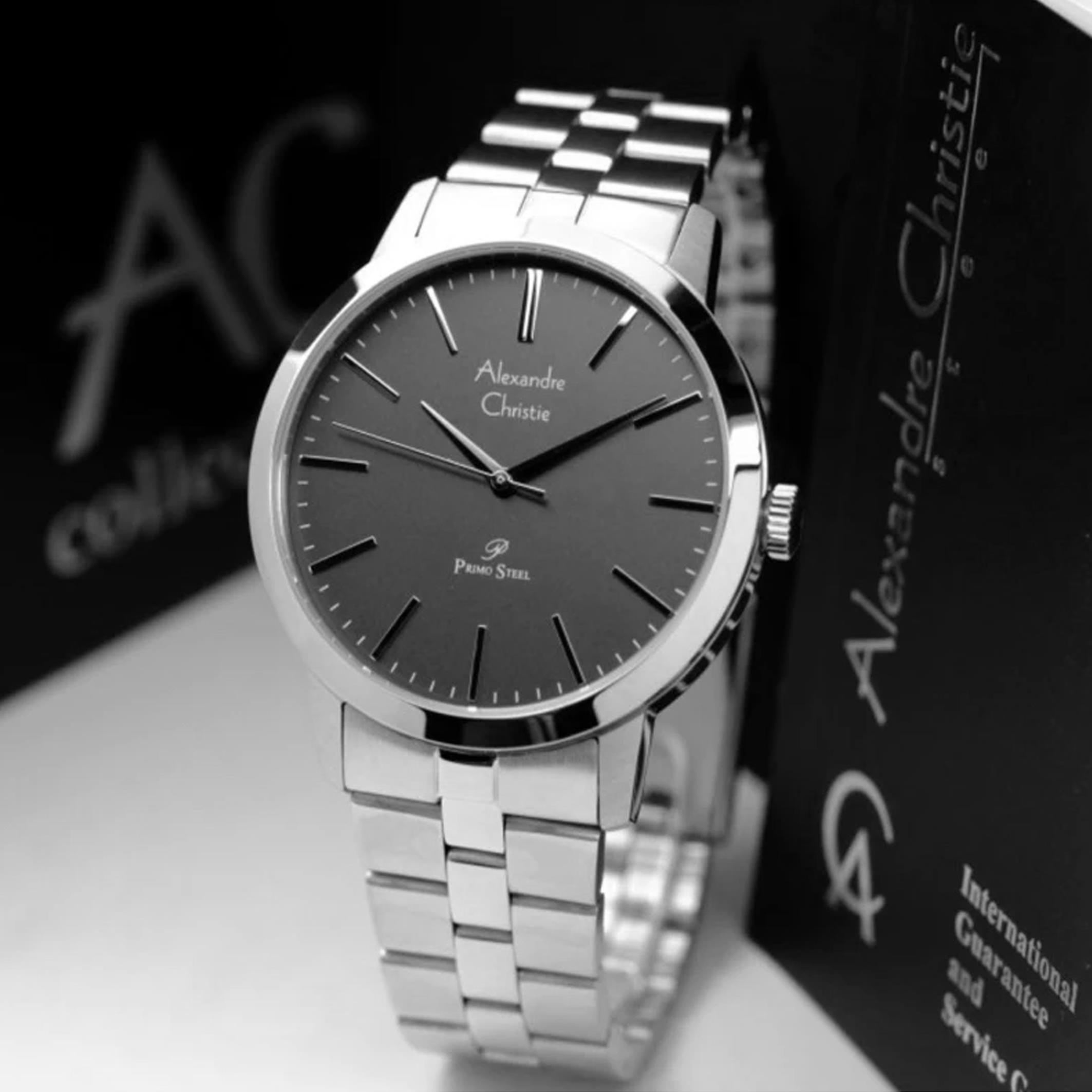 Jam Tangan Pria Dan Wanita Alex Cristi Classic Garansi Resmi 1 Tahun - Tali Rantai full set jam tangan kasual mewah