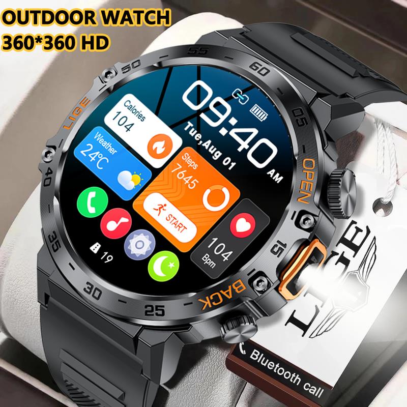 LIGE Jam Tangan Pria Pintar Panggilan Bluetooth 1.39 "Baru Jam Tangan Pintar Pemantauan Kesehatan Denyut Jantung Kebugaran Olahraga Luar Ruangan untuk Pria + Kotak