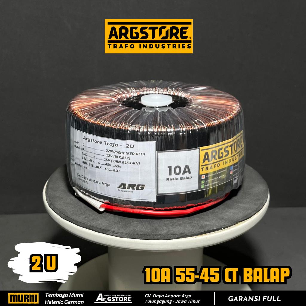 Trafo toroid donat 10A 55V CT (murni) Spesifikasi Balap