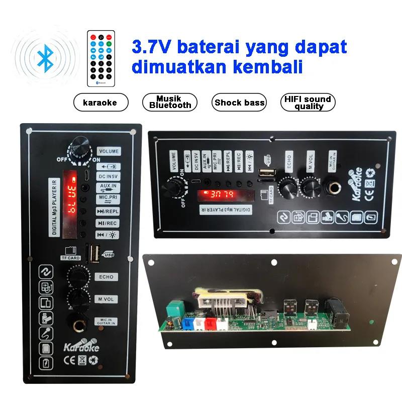 Amplifier Mobil Square Dance Audio Bluetooth Speaker Amplifier Board 7.4V Baterai Lithium Isi Ulang/Daya Pemutar MP3 USB Untuk Audio Kendaraan Accs