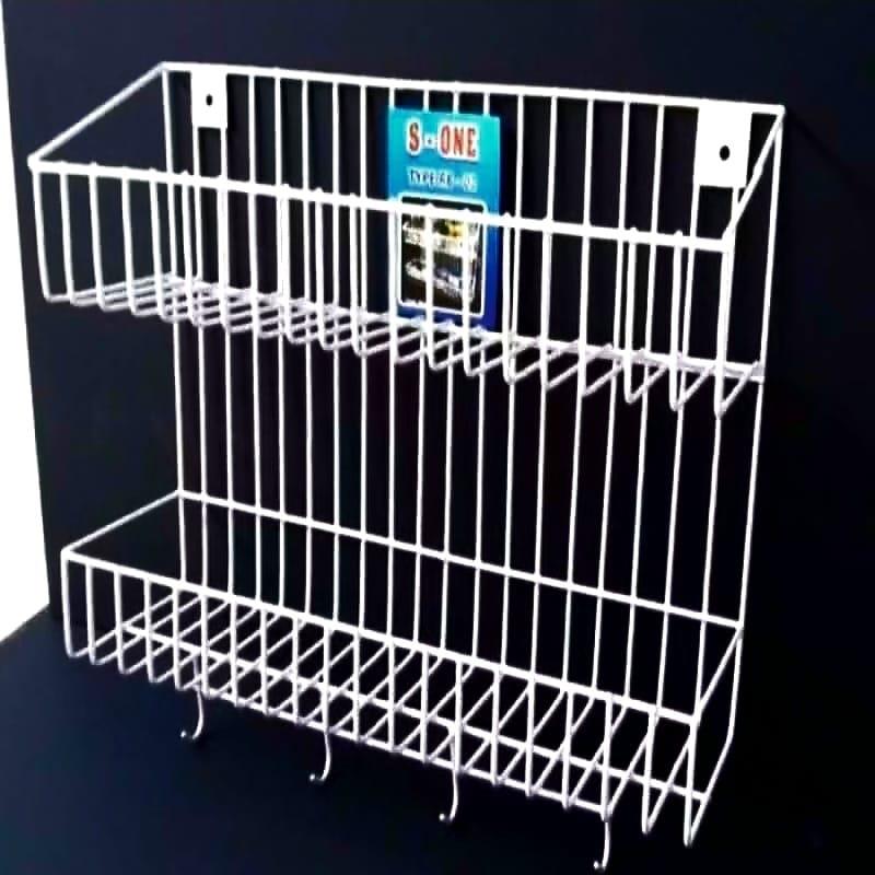 Rak Bumbu dapur 2 susun / Rak besi gantung serbaguna / Rak Sabun kamar mandi susun 2